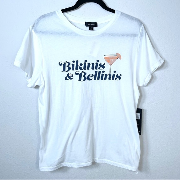 Wildfox Bikinis & Bellinis White Tee Sz Medium - Picture 1 of 11